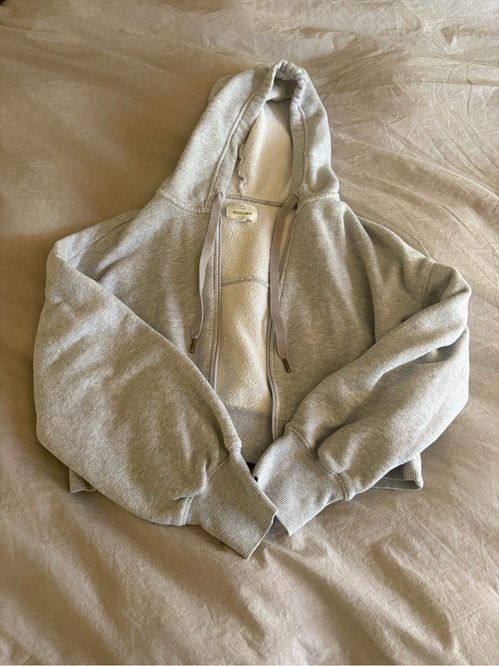 aerie Cropped Zip-Up Hoodie